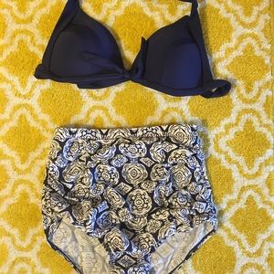 Vintage Style Two Piece Bathing Suit